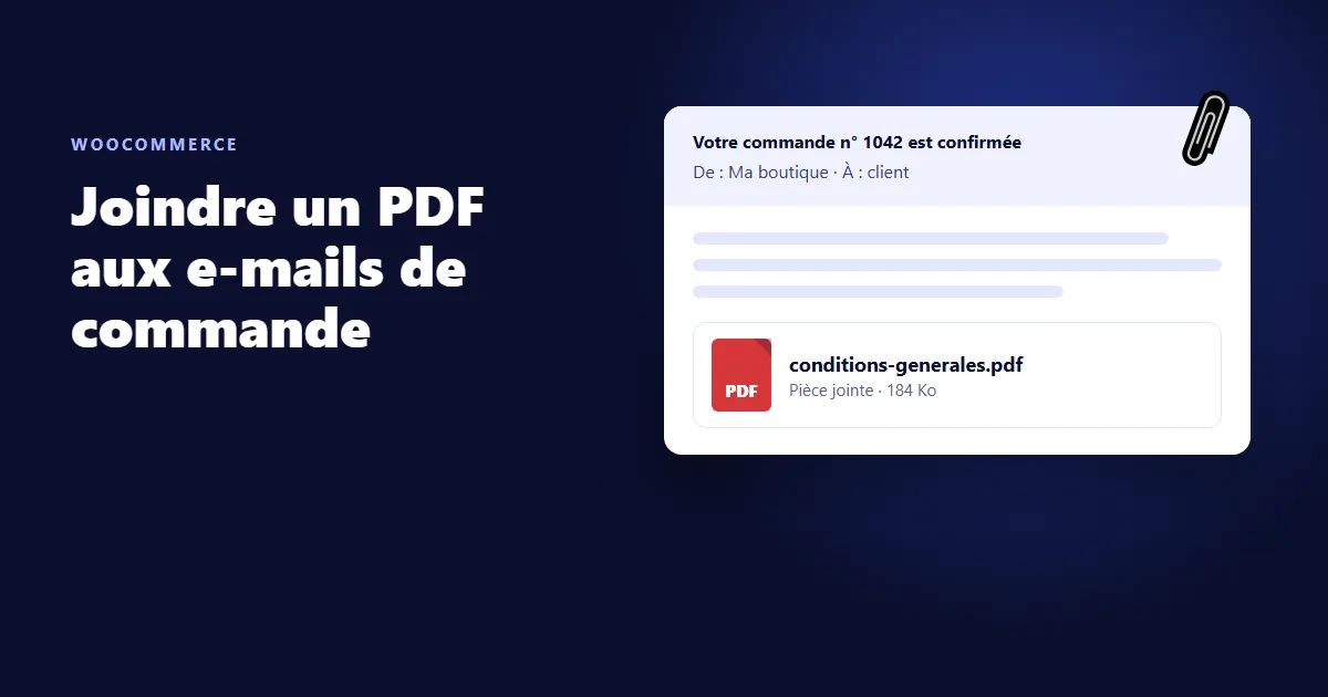 Ajouter une pièce jointe aux e-mails de commande WooCommerce