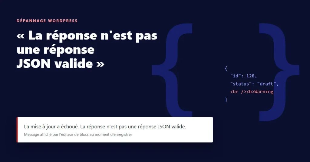 Erreur WordPress « La réponse n'est pas une réponse JSON valide »